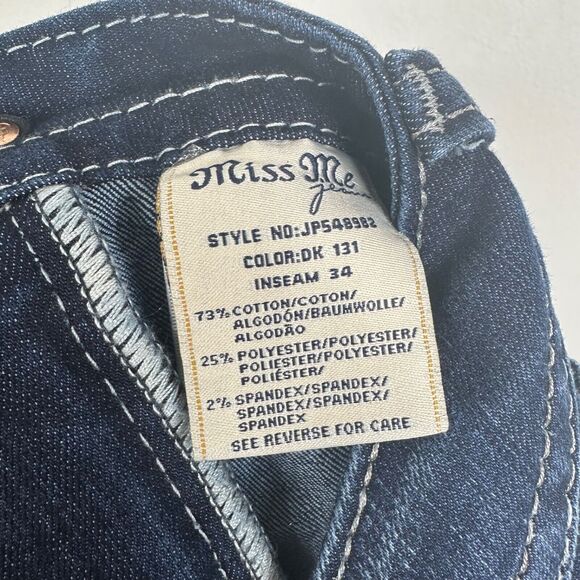 Miss Me Women’s Size 30 Cropped Frayed Bootcut Jeans JP5489B2 Bling Flap Pocket - Picture 10 of 13